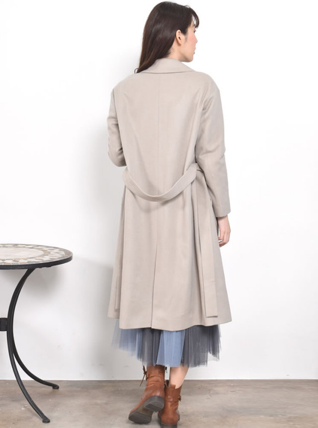 【25%OFF会員価格適用外】カシミヤ & ウール テーラーカラー コート (CA3062) レディースファション カシミヤコート