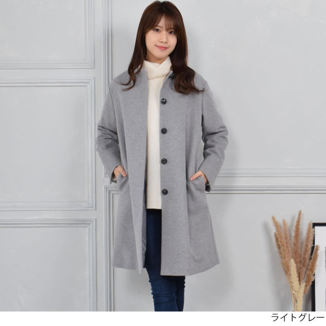 25％OFF会員価格適用外】[MONCADA]カシミヤ & ウール ノーカラー  