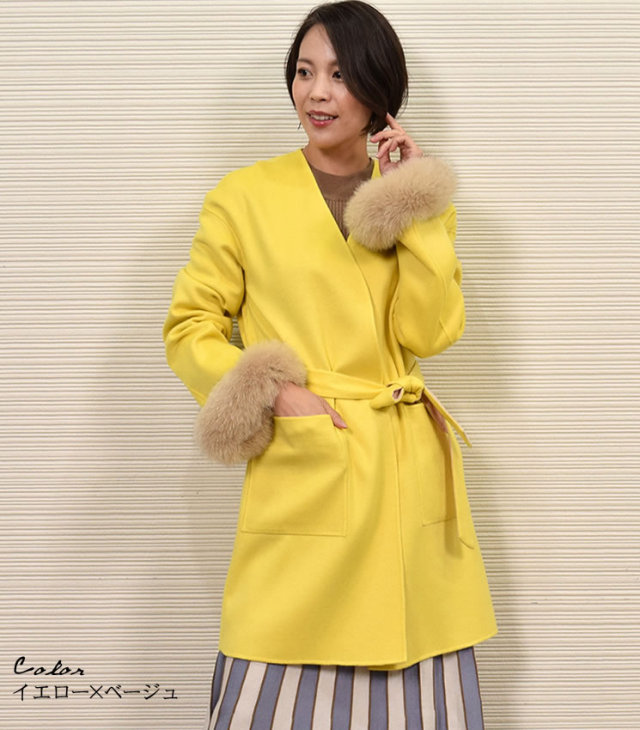レディースファション カシミヤコート
