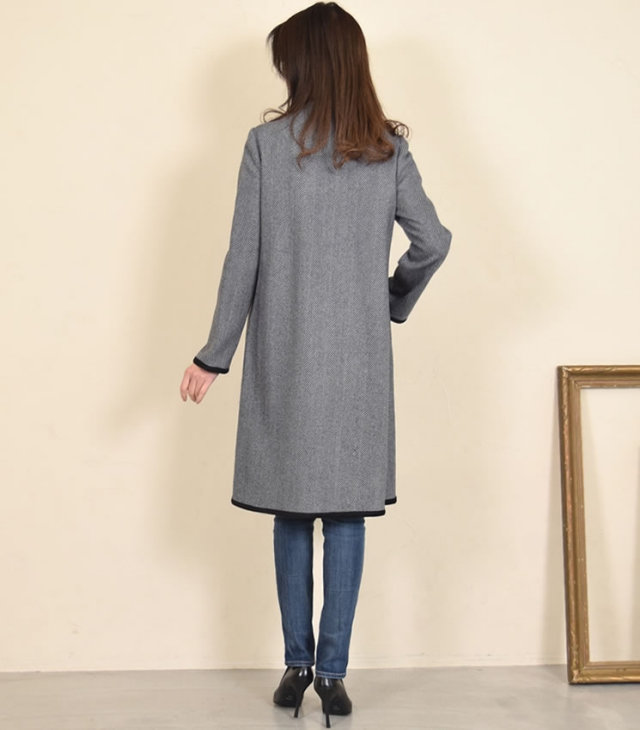 カシミヤ　ダブルフェイス　ロングコート　ピンク カシミヤダブルフェイスロングコートピンク