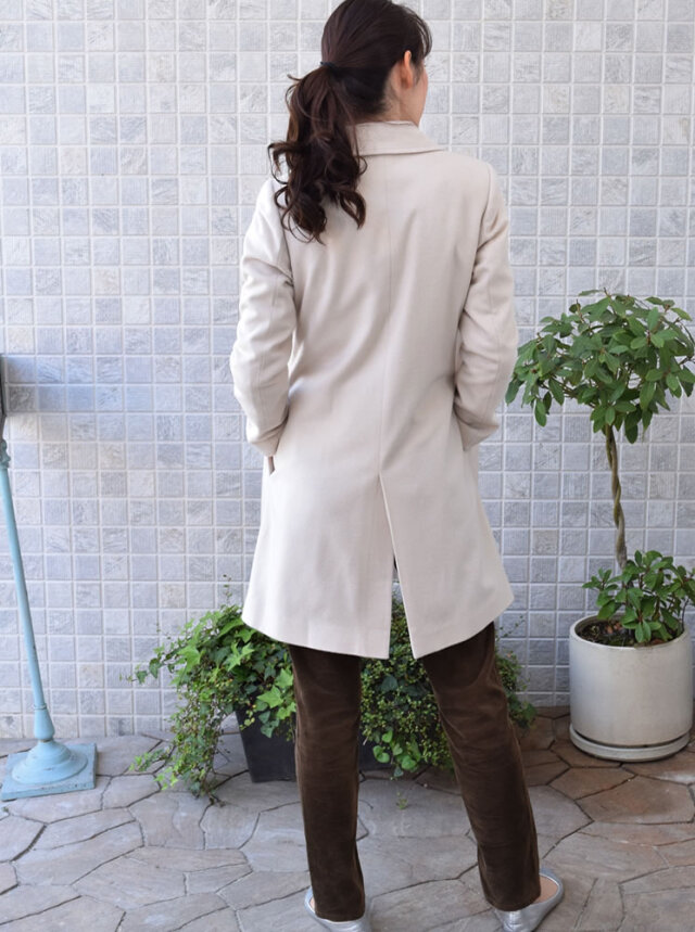 【30%OFF会員割引適用外】【Merfirge】カシミヤ & ウール ステンカラー コート (CA3303)