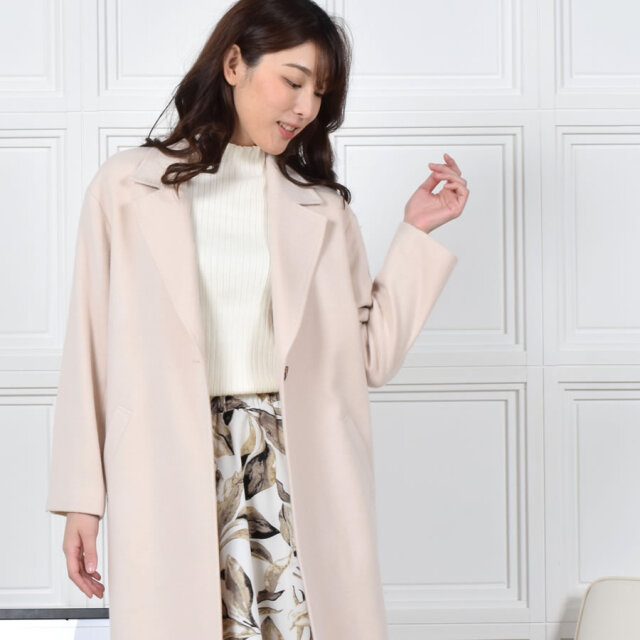 【25%OFF会員価格適用外】チェスターコート レディース 秋 冬 アウター カシミヤ ブレンド ウール ロング コート ロングコート シングル テーラード クリスマス ギフト プレゼント30代 40代 50代 60代(ca4025)