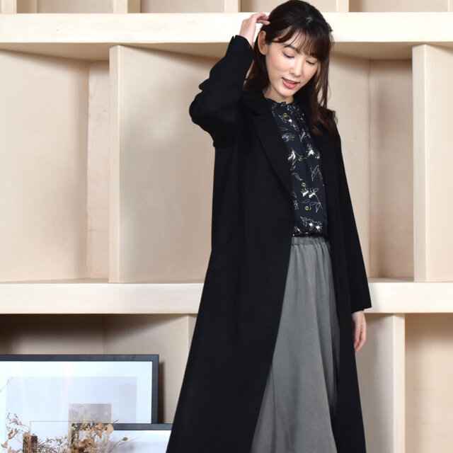 【25%OFF会員価格適用外】チェスターコート レディース 秋 冬 アウター カシミヤ ブレンド ウール ロング コート ロングコート シングル テーラード クリスマス ギフト プレゼント30代 40代 50代 60代(ca4025)