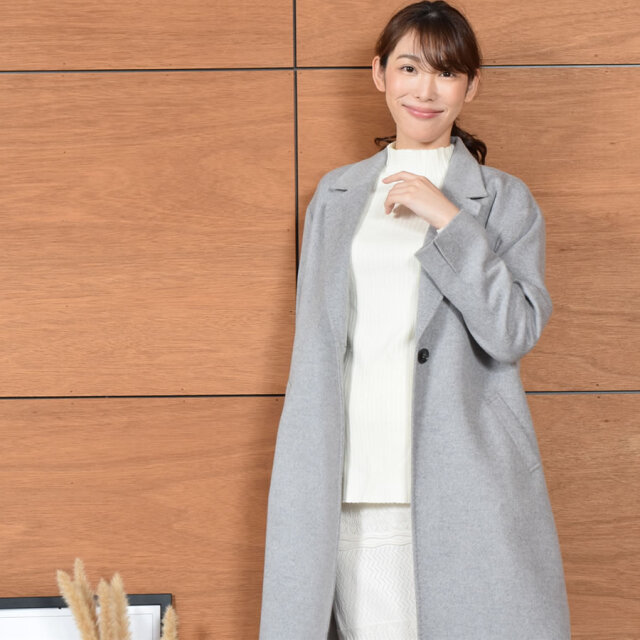 【25%OFF会員価格適用外】チェスターコート レディース 秋 冬 アウター カシミヤ ブレンド ウール ロング コート ロングコート シングル テーラード クリスマス ギフト プレゼント30代 40代 50代 60代(ca4025)
