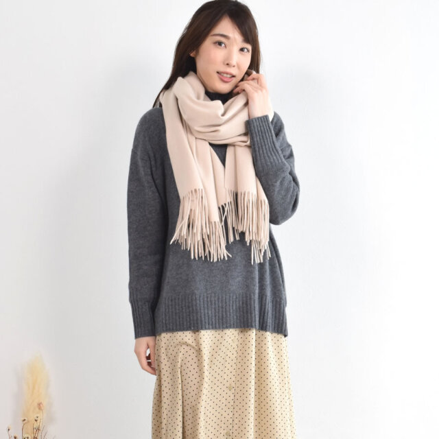 【25%OFF会員価格適用外】【名入れ刺繍可】厚手 カシミヤ 100% ストール 大判タイプ (CS0055)