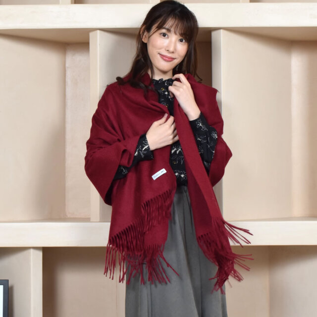 【25%OFF会員価格適用外】【名入れ刺繍可】厚手 カシミヤ 100% ストール 大判タイプ (CS0055)