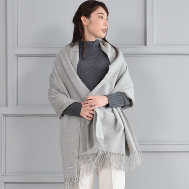 【25%OFF会員価格適用外】【名入れ刺繍可】カシミヤ 100% 厚手 ストール 大判タイプ 和装 (cs0055w)