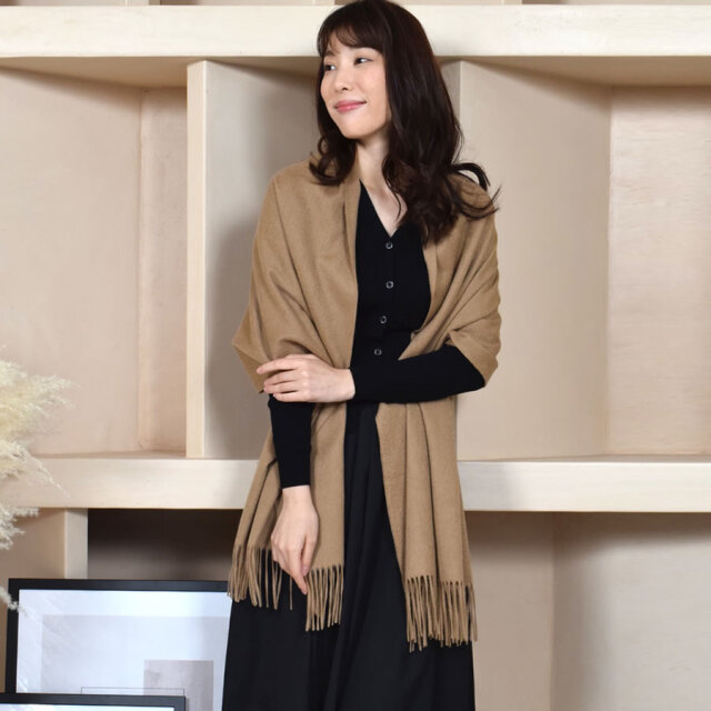 【25%OFF会員価格適用外】【名入れ刺繍可】カシミヤ カシミア 100% ストール 60cm幅(CS0077)