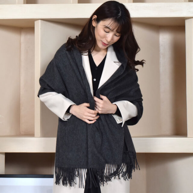 【25%OFF会員価格適用外】【名入れ刺繍可】カシミヤ カシミア 100% ストール 60cm幅(CS0077)