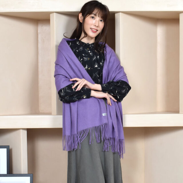 名入れ刺繍可】カシミヤ 100% ストール 和装 (CS0077w) 毛皮