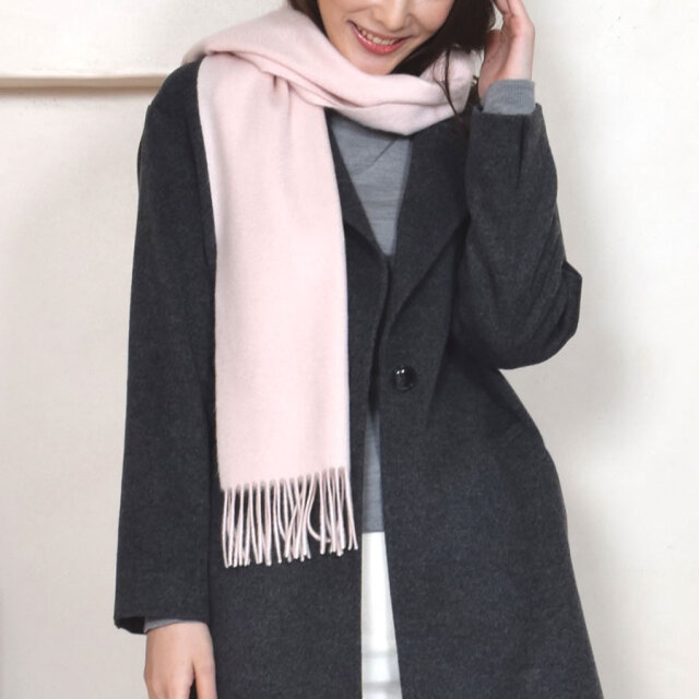 未使用級 ブリオーニ マフラー カシミヤ シルク グレー メンズ 紳士  