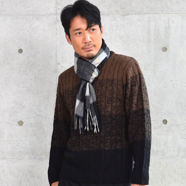 名入れ刺繍可】メンズ カシミヤ カシミア マフラー 100% メンズ