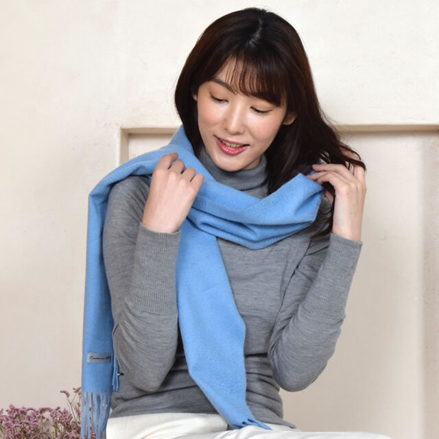 【25%OFF会員価格適用外】【名入れ刺繍可】カシミヤ 100% マフラー レディース カシミヤマフラー カシミアマフラー レディースマフラー 男女兼用 フリンジ(CS0099)