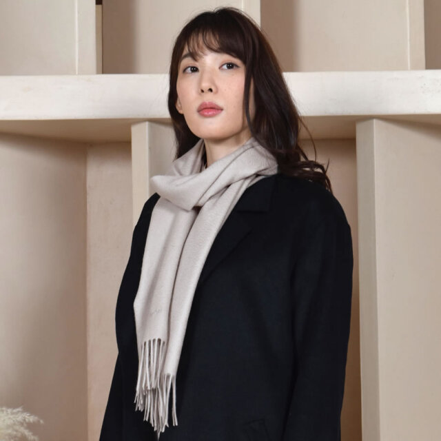 【25%OFF会員価格適用外】【名入れ刺繍可】カシミヤ 100% マフラー レディース カシミヤマフラー カシミアマフラー レディースマフラー 男女兼用 フリンジ(CS0099)