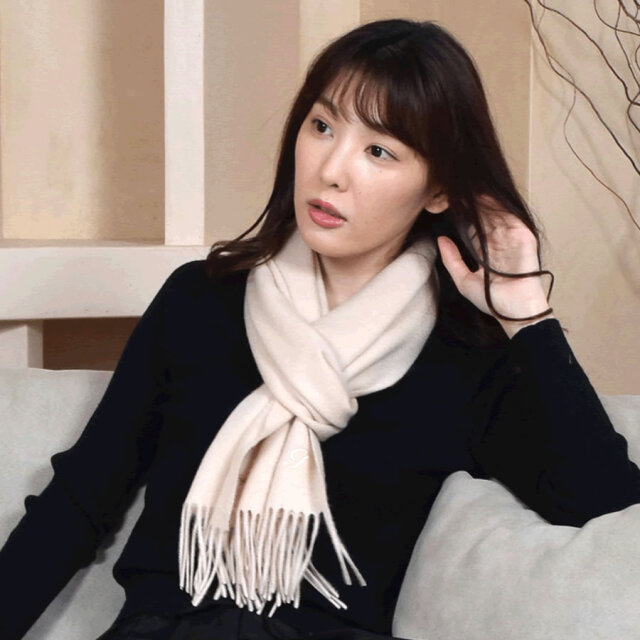 【25%OFF会員価格適用外】【名入れ刺繍可】カシミヤ 100% マフラー レディース カシミヤマフラー カシミアマフラー レディースマフラー 男女兼用 フリンジ(CS0099)