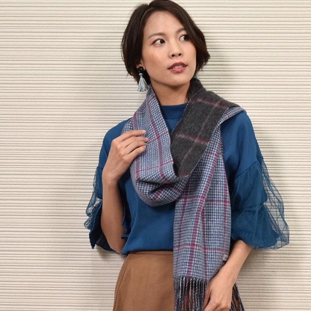 kolor 2019A/W たくましく 縮絨&ダメージ加工 カシミアマフラー 