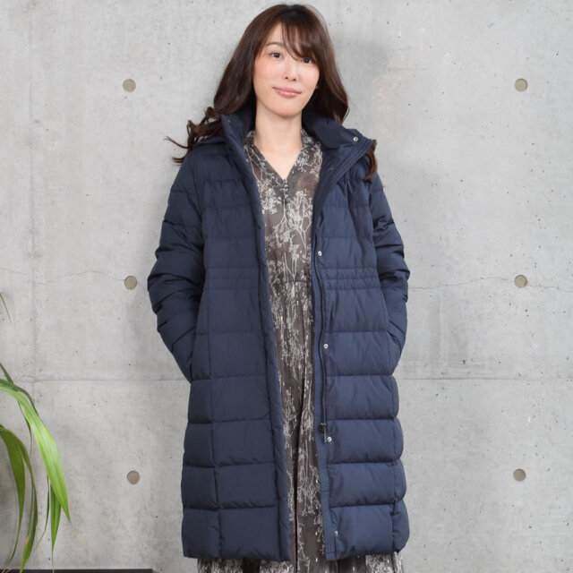 【30%OFF会員割引適用外】ダウンコート レディース ミディアム メルファージュ ダウン90% フード付き ダウン コート 自宅で洗えるダウン ロングコート ロング丈コート (d3161)