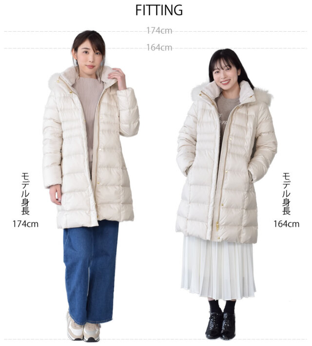 【30%OFF会員割引適用外】ダウンコート レディース ミディアム丈コート Merfirge ダウン90%(D3411)