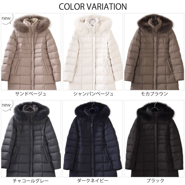 【30%OFF会員割引適用外】ダウンコート レディース ミディアム丈コート Merfirge ダウン90%(D3411)