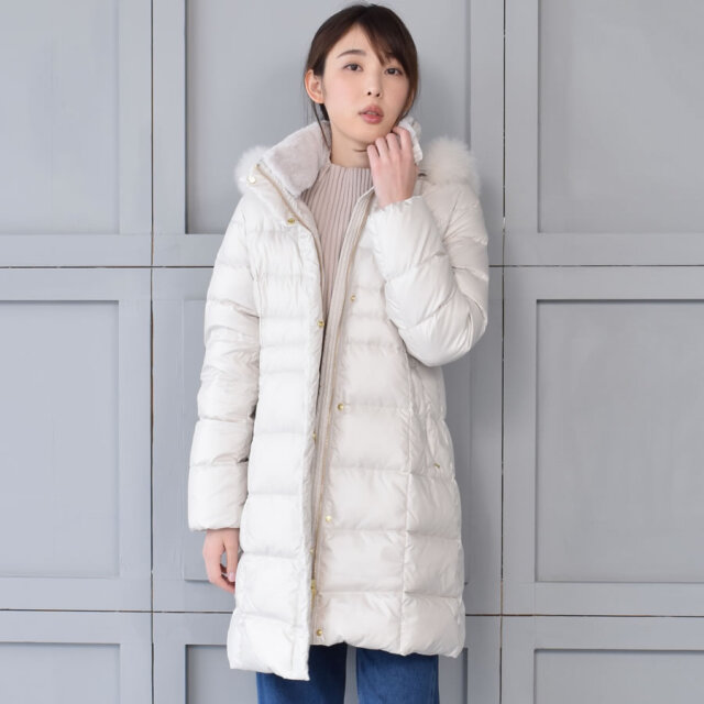 【30%OFF会員割引適用外】ダウンコート レディース ミディアム丈コート Merfirge ダウン90%(D3411)