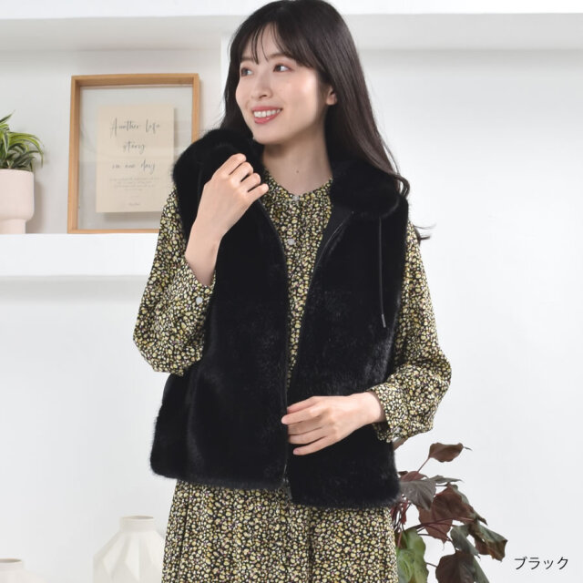 35%OFF 会員価格適用外】ミンクエコファー ダウンベスト ファーベスト