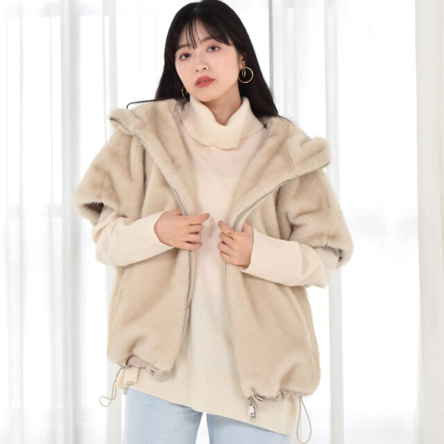 adagietto ミンク ファーベスト ショートファーベスト｜アウター｜good mood madam（グッド