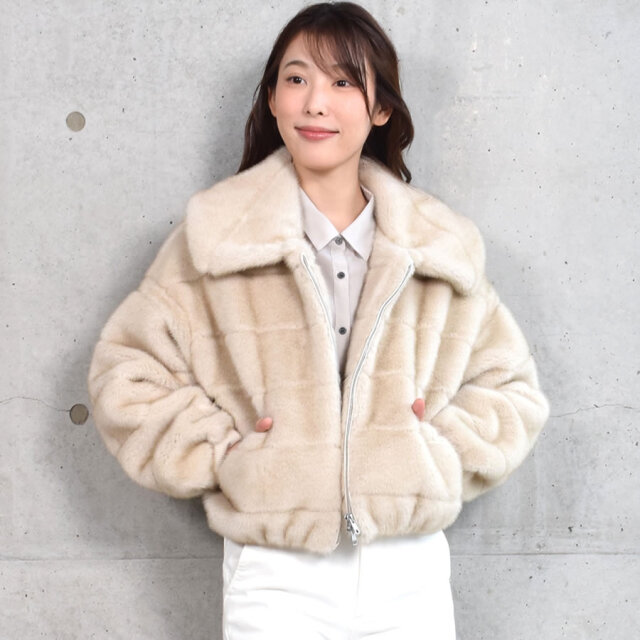 エコファー ファージャケット ミンクライク ミンク調 秋冬 フェイク