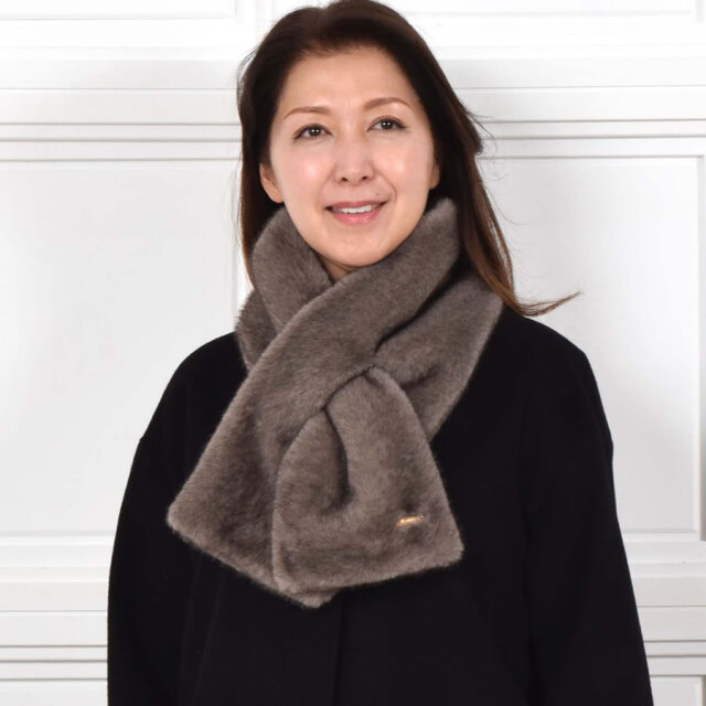 35%OFF 会員価格適用外】ミンク調 エコファー マフラー レディース