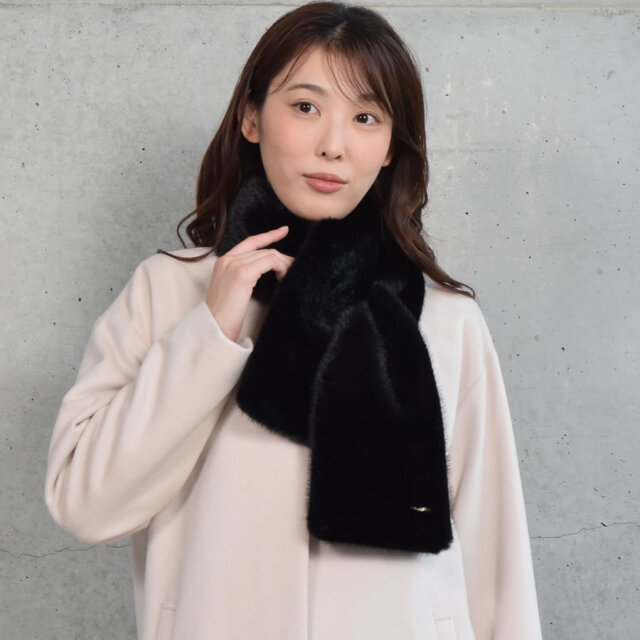 ミンク調 エコファー マフラー レディース スヌード フェイク ファー