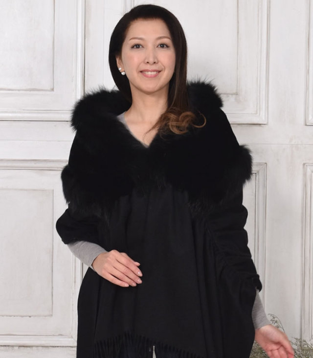 カシミヤ 100％ ストール 大判 フォックス ファー レッキス ストール  