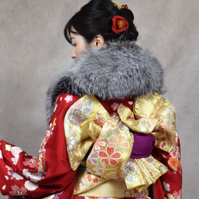 サガミンク ロイヤル 大判 ショール ストール 毛皮 ファー 和装小物 成人式 ファーストール 毛皮 ファー カシミヤのハヤシグチ