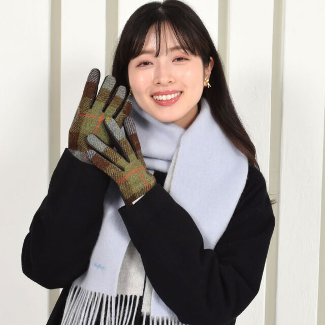 Merfirge】ハリスツイード グローブ 手袋 本革 ラム革 レザー