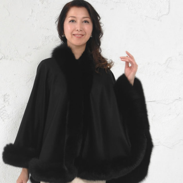 レディースファション カシミヤケープ