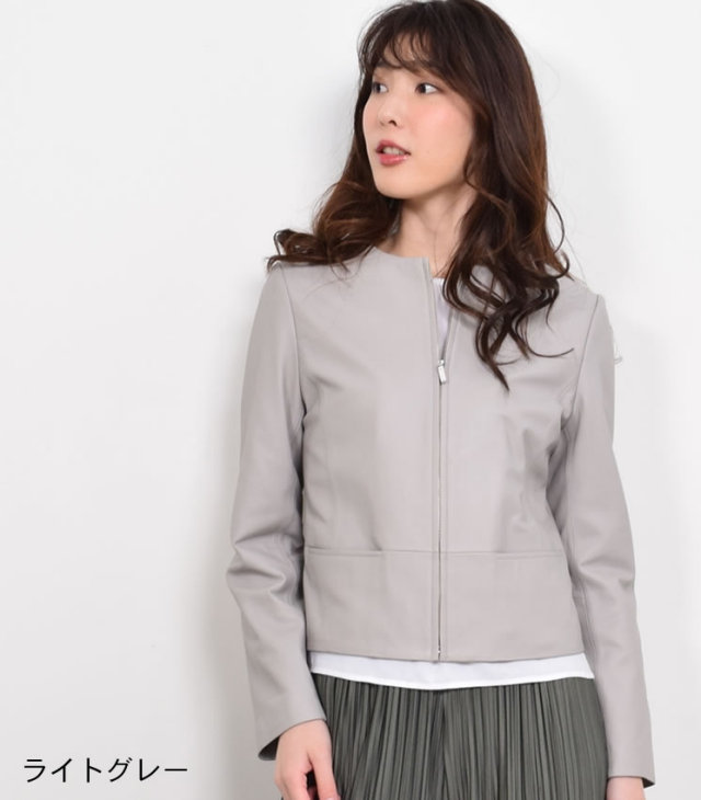 美品】machatt ラムファージレ グレー ボリューム感◎ ポケット