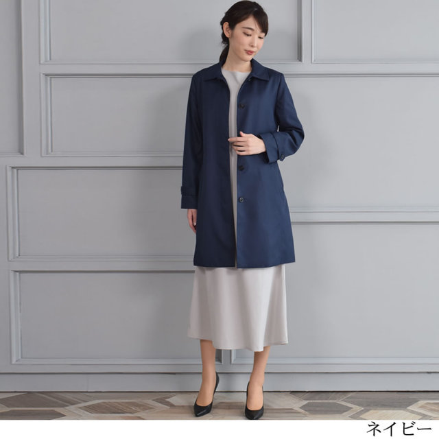 Merfirge]蓄熱ライナー付ステンカラーコート 【花粉対策・弱撥水