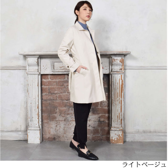 Merfirge]蓄熱ライナー付ステンカラーコート 【花粉対策・弱撥水加工 
