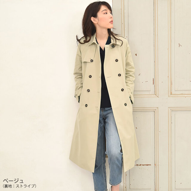 バーバリーロンドン　ベージュ チェック柄裏地 コート、カシミヤ一枚仕立て BURBERRY 極美品△正規品 21SS バーバリー ロンドン