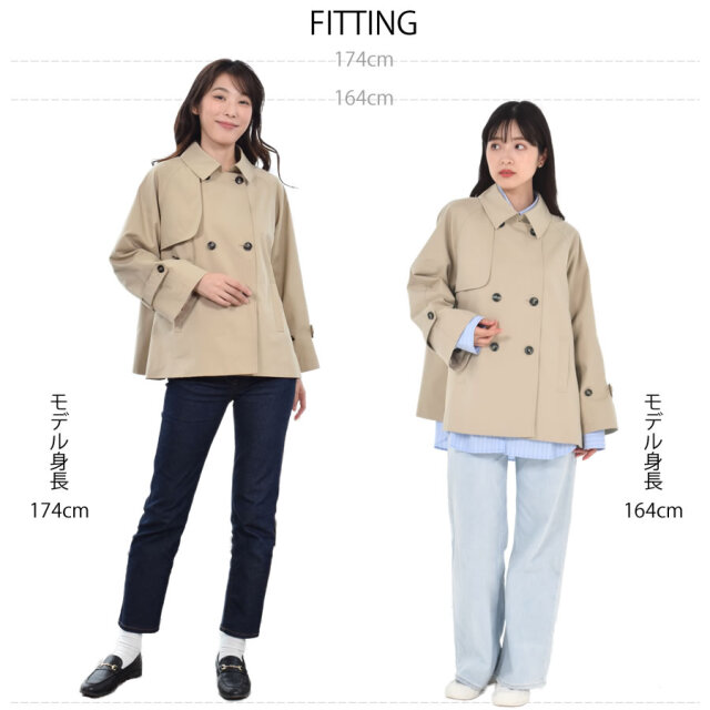 トレンチコート ショート丈 レディース スプリングコート ショート