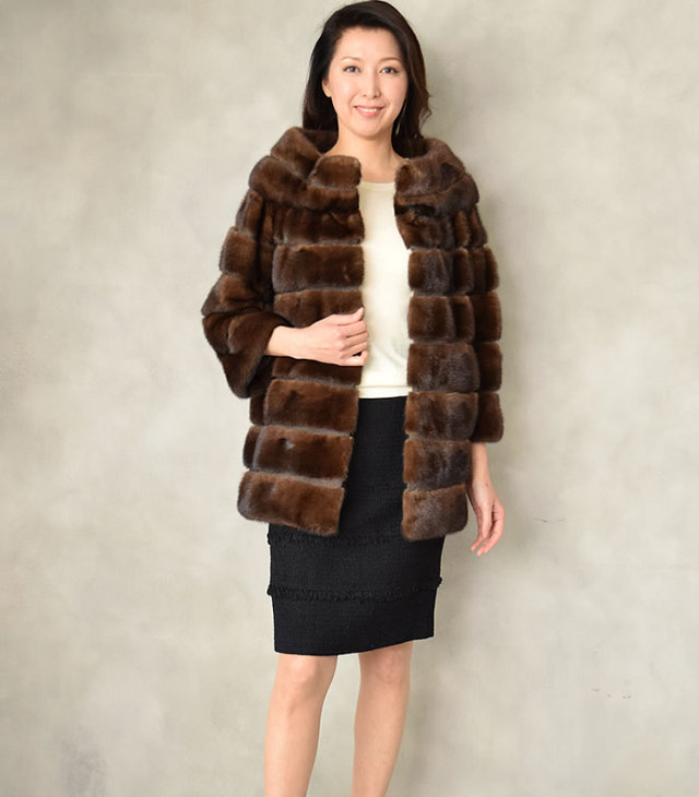 50％OFF会員価格適用外】SAGA ブラウン ミンク コート (M2731) 
