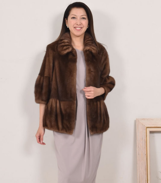 50％OFF会員価格適用外】SAGAスカンブラウンミンクジャケット(MJ1290）