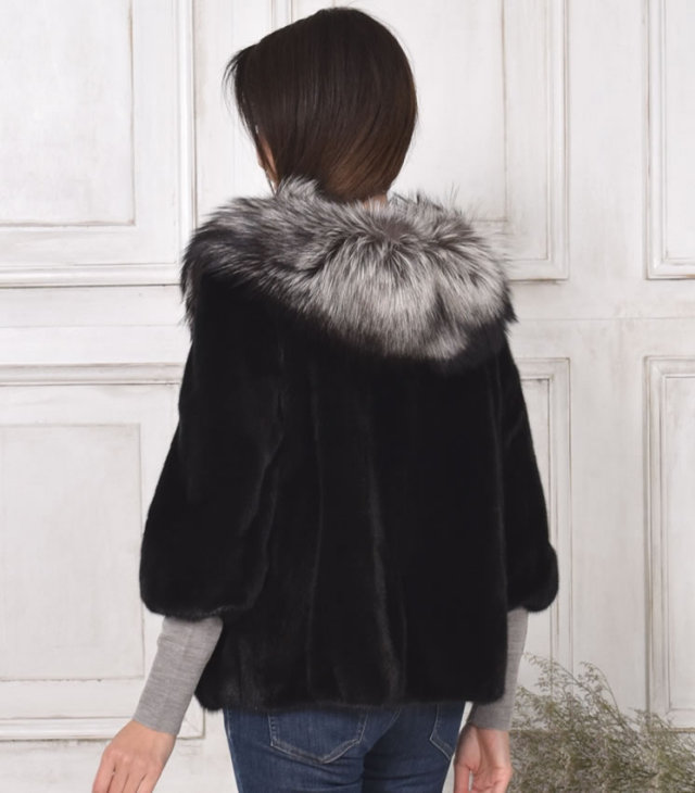 SAGA ミンク 本革X ブラックレザー リバーシブル 左右マッチ（22AW  