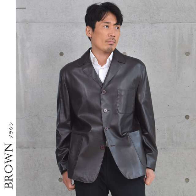 30%OFF 会員価格適用外】[COGGIOLA] メンズ ソフト ラム レザー