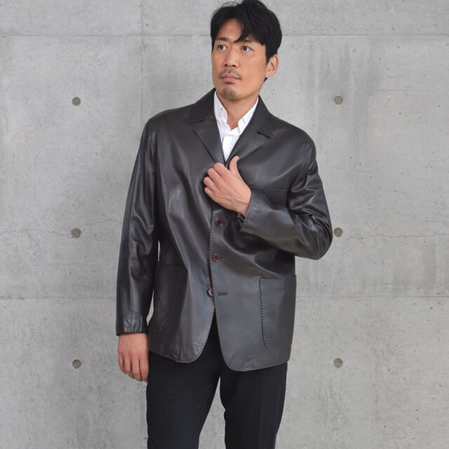 30%OFF 会員価格適用外】[COGGIOLA] メンズ ソフト ラム レザー