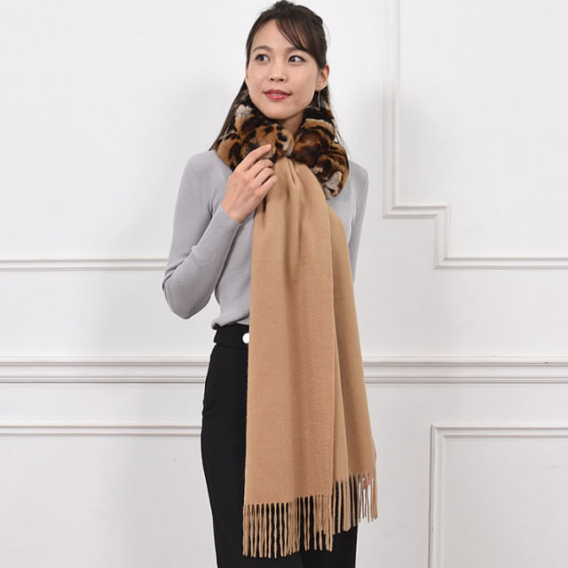 送料無料 毛皮 レディース 婦人用 ファーマフラーストール
