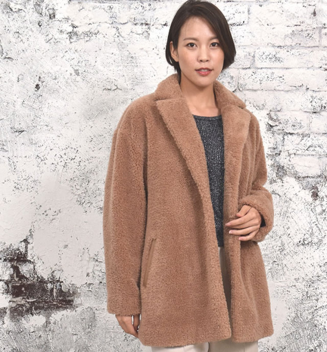 41 割引定番 Merfirge ウール100 ボアハーフコート Wb5002 アウター レディース 服 Urbanfarminginstitute Org