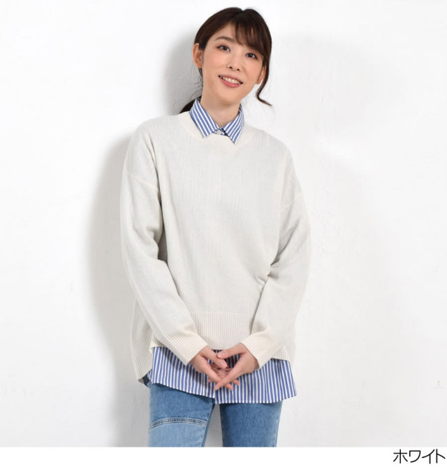 FRAMeWORK カシミヤ混 ワイドシルエットボートネックプルオーバー