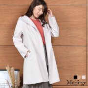 【30%OFF 会員価格適用外】フード付きコート レディース カシミヤコート ウール混 ダブル フェイス コート ラップコート [Merfirge] アウター ロング丈 秋冬30代 40代 50代 60代(ca4055)