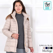 【30%OFF 会員価格適用外】ダウンコート 洗えるダウン レディース ミディアム メルファージュ ダウン90% フード付き ダウン コート 自宅で洗えるダウン ミドル丈 ミドル丈コート (d3162)