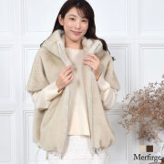 【35%OFF 会員価格適用外】ファーコート スリーブレス　エコファー ファーベスト ミンクライク ミンク調  フード付き 秋冬 フェイクファー ベスト 袖なし ファーコート ファスナー付き 立ち襟 ジレ(ej2511)