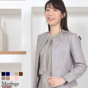 【20%OFF 会員価格適用外】[Merfirge] 本革 ラム レザーノーカラー　ジャケット(KT7003)